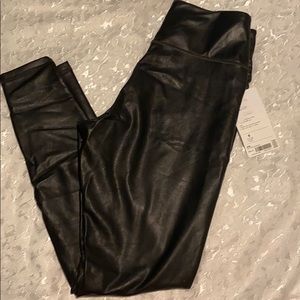 Athleta all over gleam black faux leather leggings